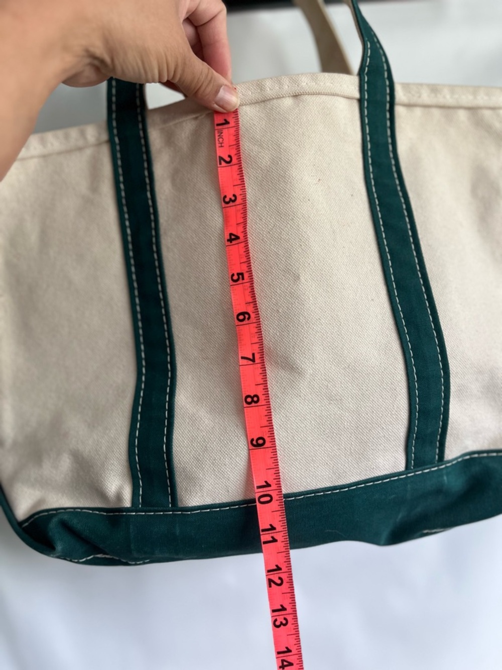 L.L. Bean Boat and Tote in Natural Canvas with German shepherd dog - Picture 7 of 10